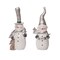 Small Resin Metallic Snowman Figurine Set of 2 Christmas Decor